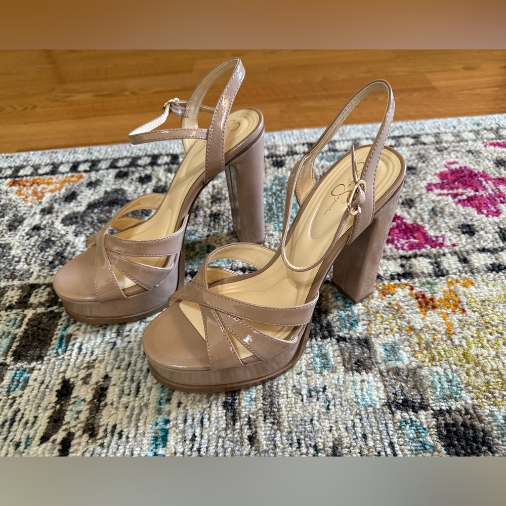 Platform Slingback Heels in Nude by Jessica Simpson
